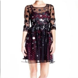Plenty by Tracy Reese Black and Red Sequin Dress